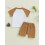 (3-6 Months, Brown) Σετ καλοκαιρινών σορτς μονόχρωμα σορτς 5