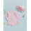 (3-6 Months, Pink) Βρεφικό μαγιό μακρύ μανίκι με φιόγκο, καπέλο ήλιου για κορίτσια 5