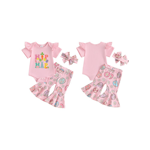 (0-3 Months, Pink) Conjunto de verão a Páscoa. 1