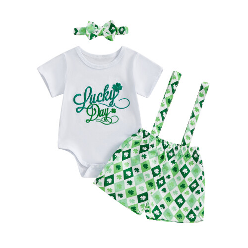 (3-6 Months, Light Green) Completo da bambina 3 pezzi.