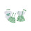 (3-6 Months, Light Green) Completo da bambina 3 pezzi. 2