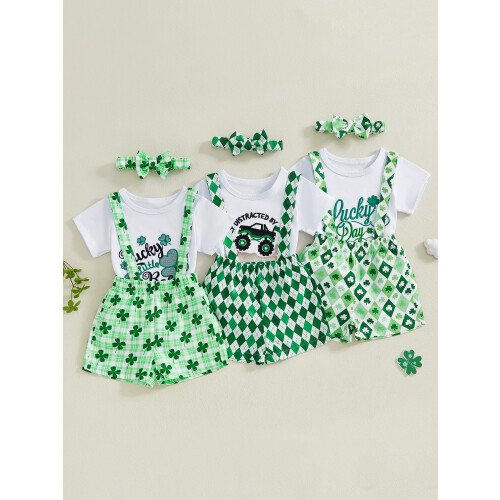 (3-6 Months, Green) Completo da bambina 3 pezzi. 1