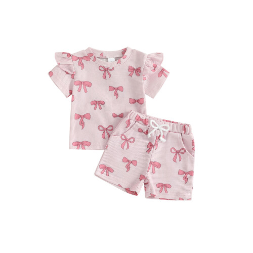(12-18 Months, Pink) Σετ ρούχων για και φιόγκο.