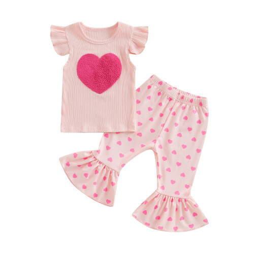 (6-12 Months, Pink) Completo San Valentino 2 pezzi.