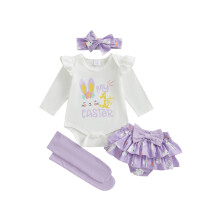 (6-12 Months, Ivory) Conjunto de Páscoa de Primavera