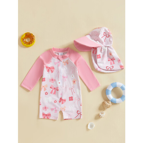 (12-18 Months, Pink) Σετ μαγιό 2 στρογγυλή λαιμόκοψη. 2