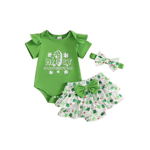 (12-18 Months, Green) Ιρλανδικά ρούχα για και κορδέλα.