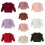 (4-5 Years, Dark Pink) Πλεκτό Πουλόβερ για λαιμόκοψη, μονόχρωμο 3