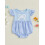 (6-12 Months, Sky Blue) Βρεφική φόρμα με σχέδιο καρό και φιόγκο για μωρά για κορίτσια 3