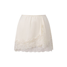 (M, Apricot) Womens Lace Trim Mini Skirt Casual Loose Fit Stylish Solid Color High Waist Short Skirt for Daily Life Club Party and More