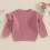 (4-5 Years, Dark Pink) Πλεκτό Πουλόβερ για λαιμόκοψη, μονόχρωμο 4