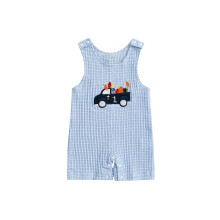 (12-18 Months, Blue) Tutina compleanno bambino, casual, senza maniche, girocollo, ricamo camioncino e palloncini. Abbigliamento neonati.