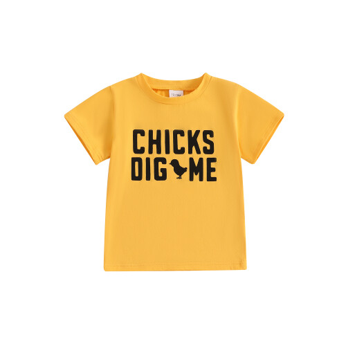(4-5 Years, Yellow) Camiseta infantil de e meninas.