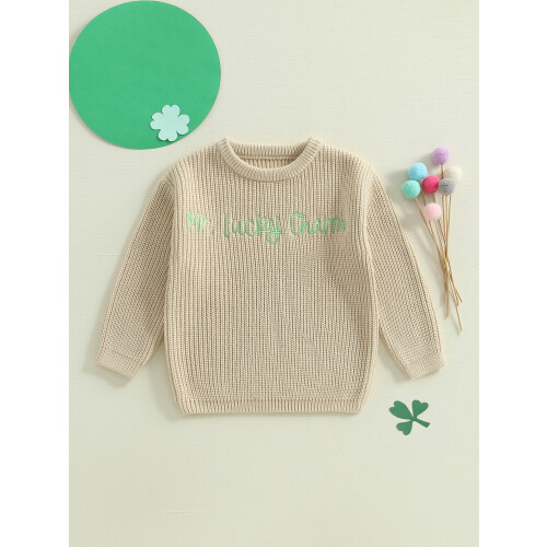 (5-6 Years, Light Beige) Παιδικό πουλόβερ για χειμωνιάτικο ρούχο 2