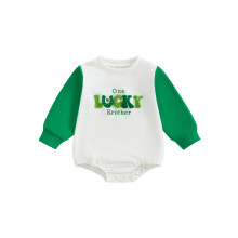 (12-18 Months, Green) Chlapčenský overal s dlhým rukávom, výšivkou a okrúhlym výstrihom, novorodenecký outfit