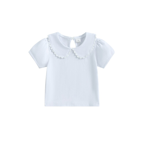(6-12 Months, White) Καλοκαιρινό γλυκό μπλουζάκι κούκλας, casual