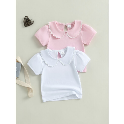 (6-12 Months, White) Καλοκαιρινό γλυκό μπλουζάκι κούκλας, casual 1