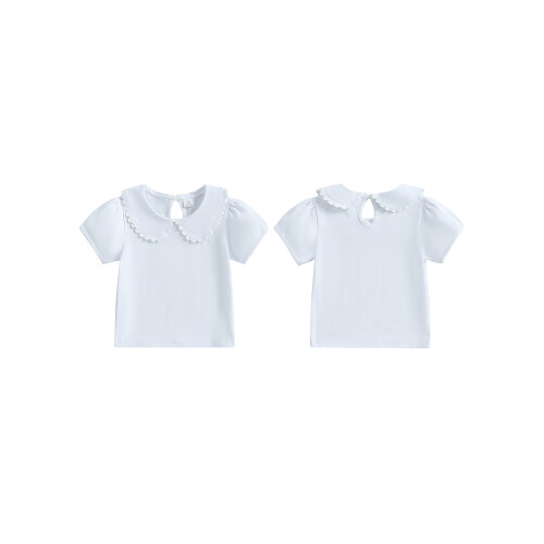 (1-2 Years, White) Καλοκαιρινό γλυκό μπλουζάκι κούκλας, casual 1