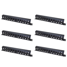 6X 1U Kabel Management Horizontal Montiert 19 Zoll Server Rack, 12 Slot Metall Finger Leitung Draht Organizer mit Abdeckung