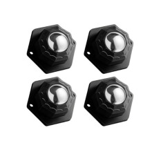 4 Stück Möbelrollen, selbstklebende Lenkrollen Black