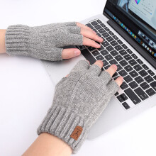 Gestrickte fingerlose Handschuhe aus Alpakawolle Grey