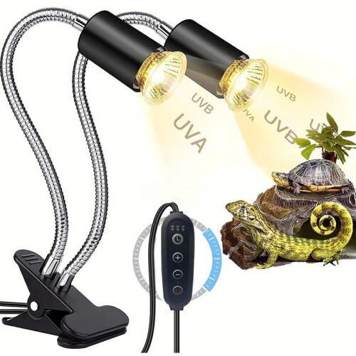 Dobbelt varmelampe til terrarium / UVA lampe til krybdyr