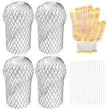 4 Pack Expandable Aluminum Gutter Guard Downspout Filter for Leaf Blockage Prevention