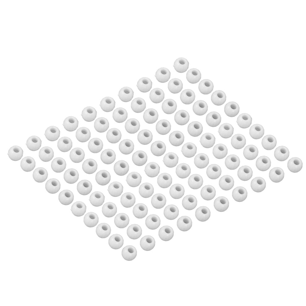 Unisex White Hair Braid Beads 100Pcs Plastic Large Hole 12Mm Dreadlocks Accessories