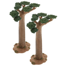 2Pcs Miniature Artificial Trees Baobab Tree Model for Micro Landscape Decor with Durable PVC