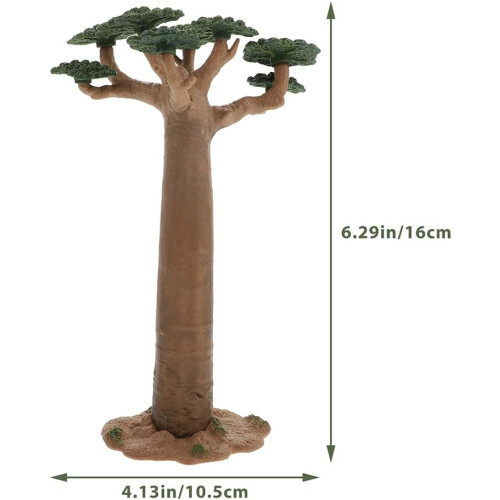 2Pcs Miniature Artificial Trees Baobab Tree Model for Micro Landscape Decor with Durable PVC 1