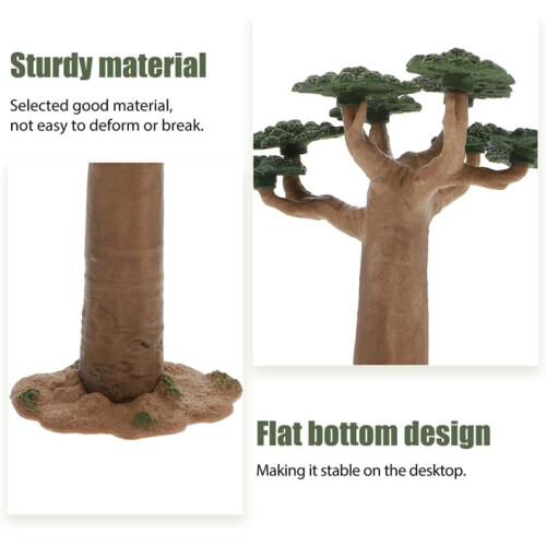 2Pcs Miniature Artificial Trees Baobab Tree Model for Micro Landscape Decor with Durable PVC 2