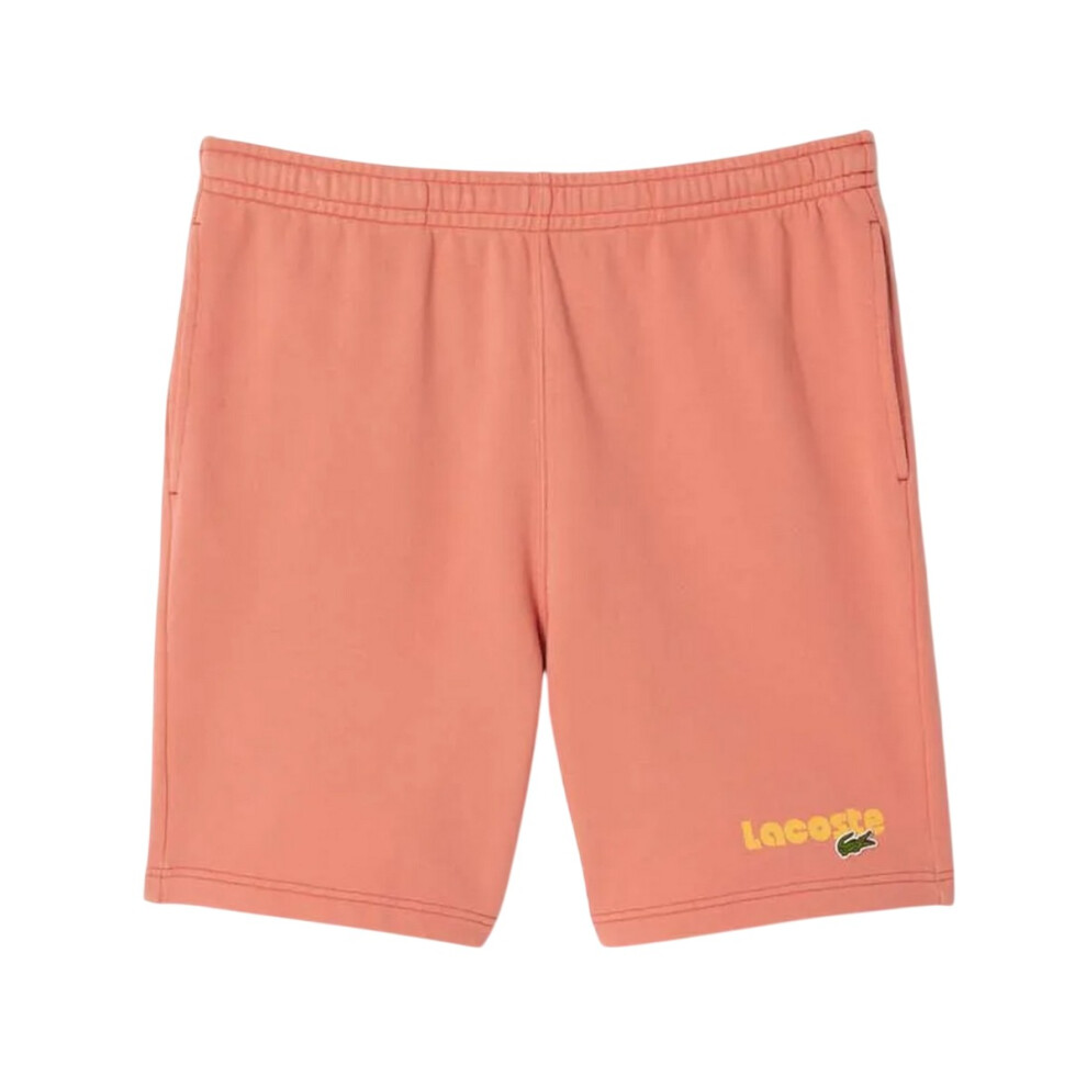 Lacoste (S, ) Mens Fleece Printed Washed Shorts Pink