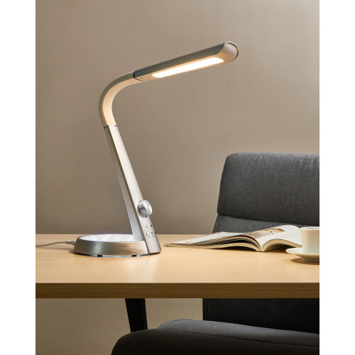 Beliani LED Desk Lamp CANOPUS with USB Port Silver 1