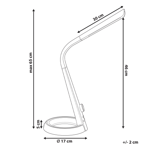 Beliani LED Desk Lamp CANOPUS with USB Port Black 2