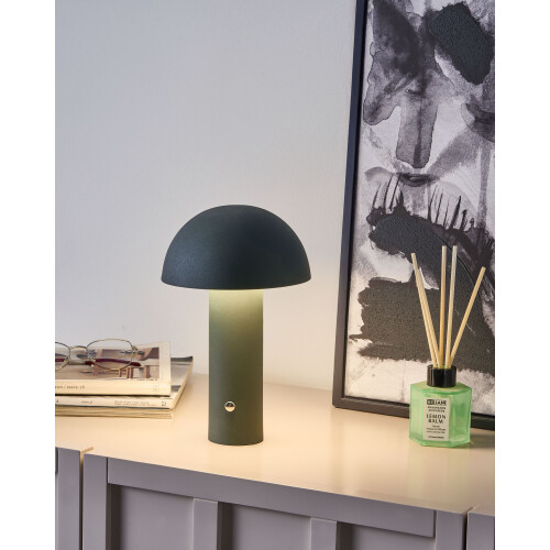 Beliani Wireless LED Table Lamp BOJO with Dimmer Metal Dark Green 1