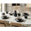 Beliani Set of 16 Dinnerware NUTMEG Stoneware Black 2