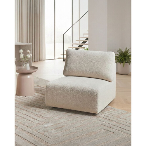 Beliani 1-Seat Section KIVVIK Boucle Off-White 1