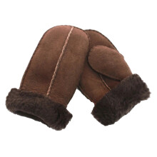 (One Size, Chocolate) Eastern Counties Leather Childrens/Kids CSM Sheepskin Split Seam Mittens