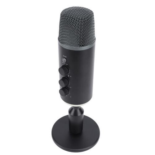 HiFi USB Gaming Microphone with RGB Lights, Mute & Adjustable Volume