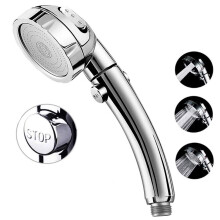 Pressure Handheld Shower Head with On/Off Switch, 3 Modes, 360 Adjustable Chrome Water Saving