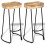 Lot de deux tabourets de bar design chaise siège 2 pcs bois de manguier 1
