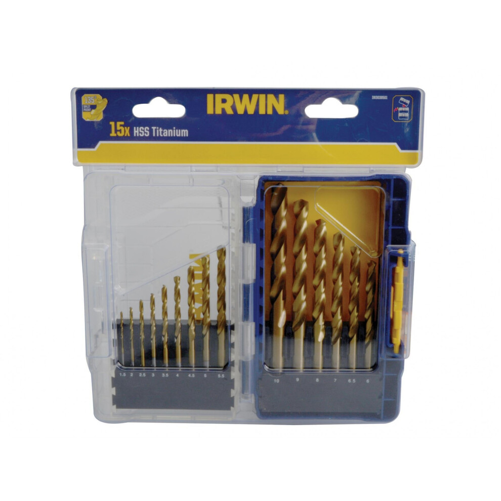 Irwin Hss Titanium Metal Drill Bit Set, 15 Piece 5063750457994