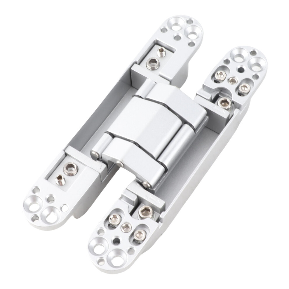 Zinc Alloy Hidden Door Hinge, 3-Way Adjustable, 180 Swing, Silver 8751384204479