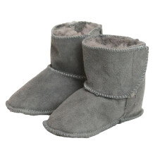 (XS, Grey) Eastern Counties Leather Childrens/Kids Sheepskin Touch Fastening Slipper Boots