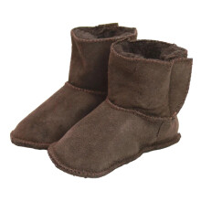 (XS, Chocolate) Eastern Counties Leather Childrens/Kids Sheepskin Touch Fastening Slipper Boots