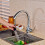 Kitchen Sink Faucet Solid Brass Pull Out Sprayer Chrome Hot and Cold Mixer Splash Flow 5