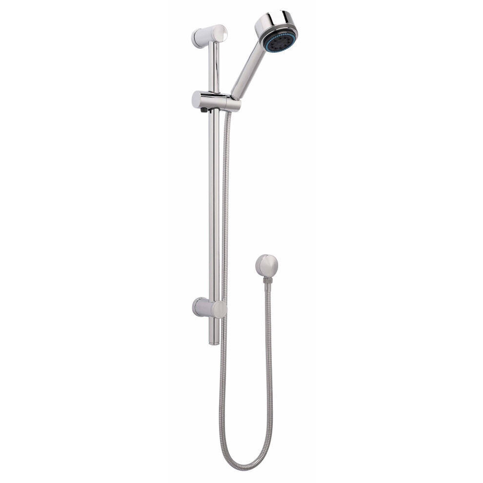 Round Slide Rail Shower Kit With Multi Function Head & Adjustable Brackets - Chrome 5056211845126