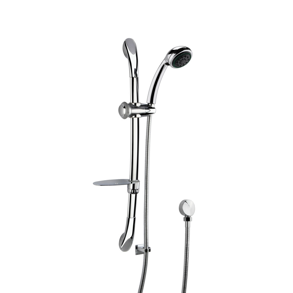 Balterley Round Luxury Slide Rail Shower Kit With Single Function Head & Outlet Elbow - Chrome