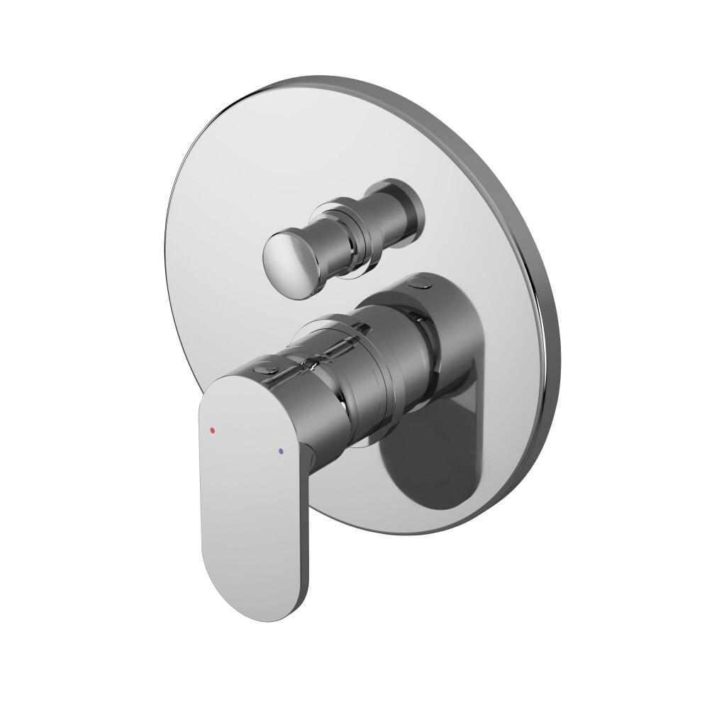 Balterley Enville Contemporary Round Concealed Manual Shower Valve With Diverter And Lever Handle - Chrome Finish