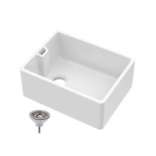 Traditional 1 Bowl Fireclay Ceramic Belfast Sink & Strainer Waste - 595mm